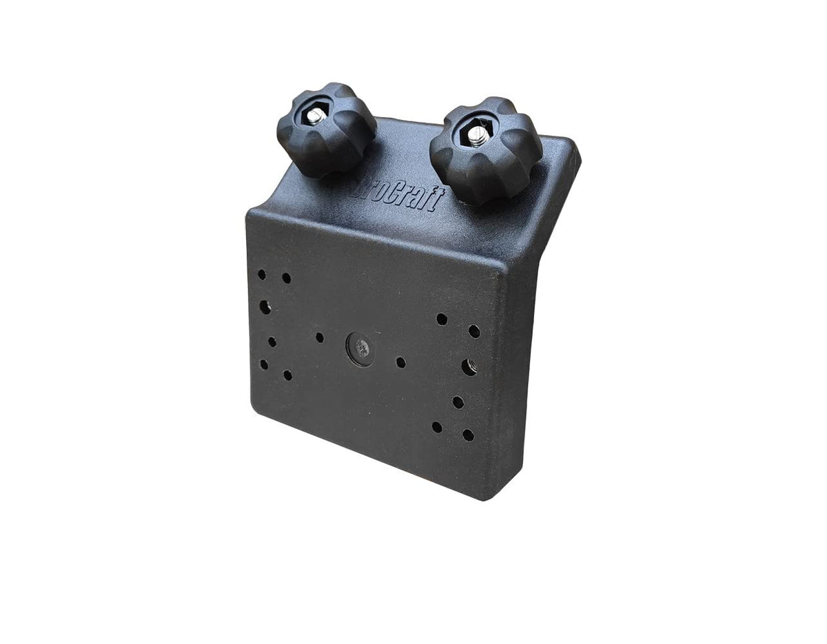 Brocraft 45 Degree Gunnel Tracks Bracket mounted on boat gunnel