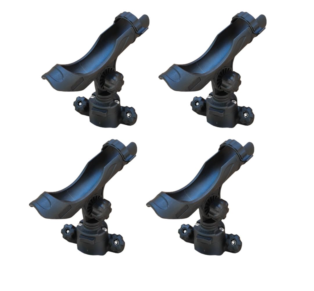 Brocraft 45-degree Lund track rod holder secures spinning reels for easy access.
