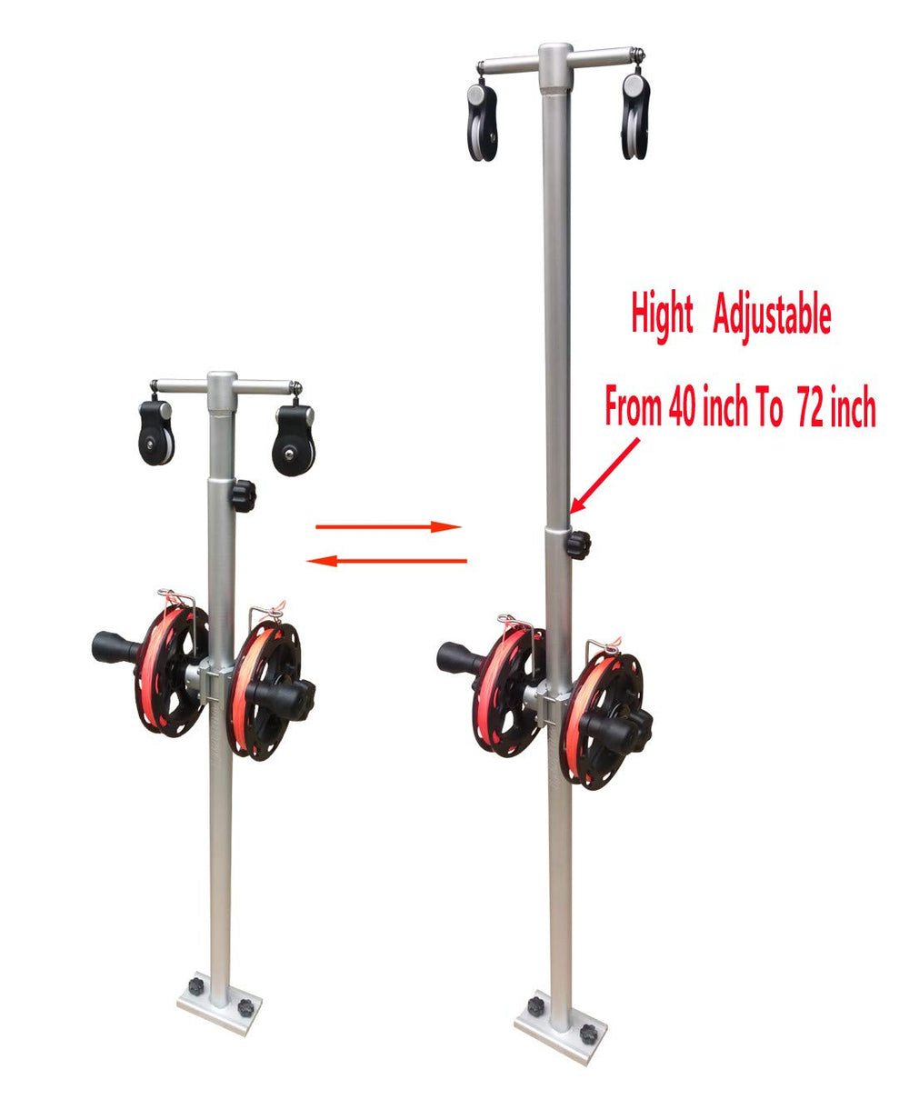 Brocraft adjustable mast from 40 to 72 inches for flexible line positioning