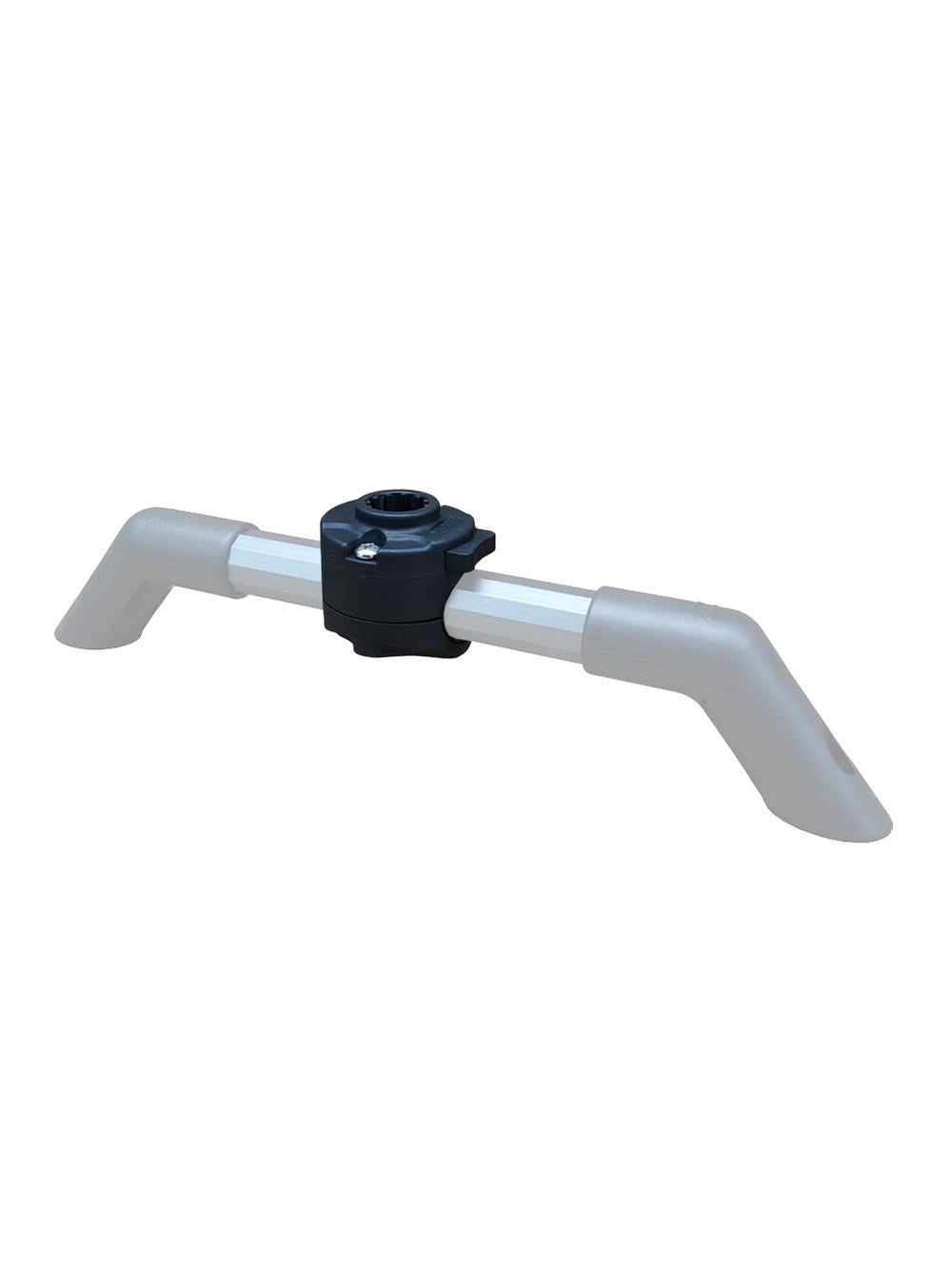 Brocraft rod holder demonstrating 360° rotation for precise rod positioning on Hobie H-Rail.