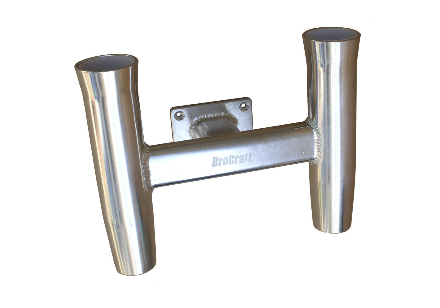 Brocraft aluminum 2-rod holder wall mount demonstrates convenient 90-degree setup for two rods.