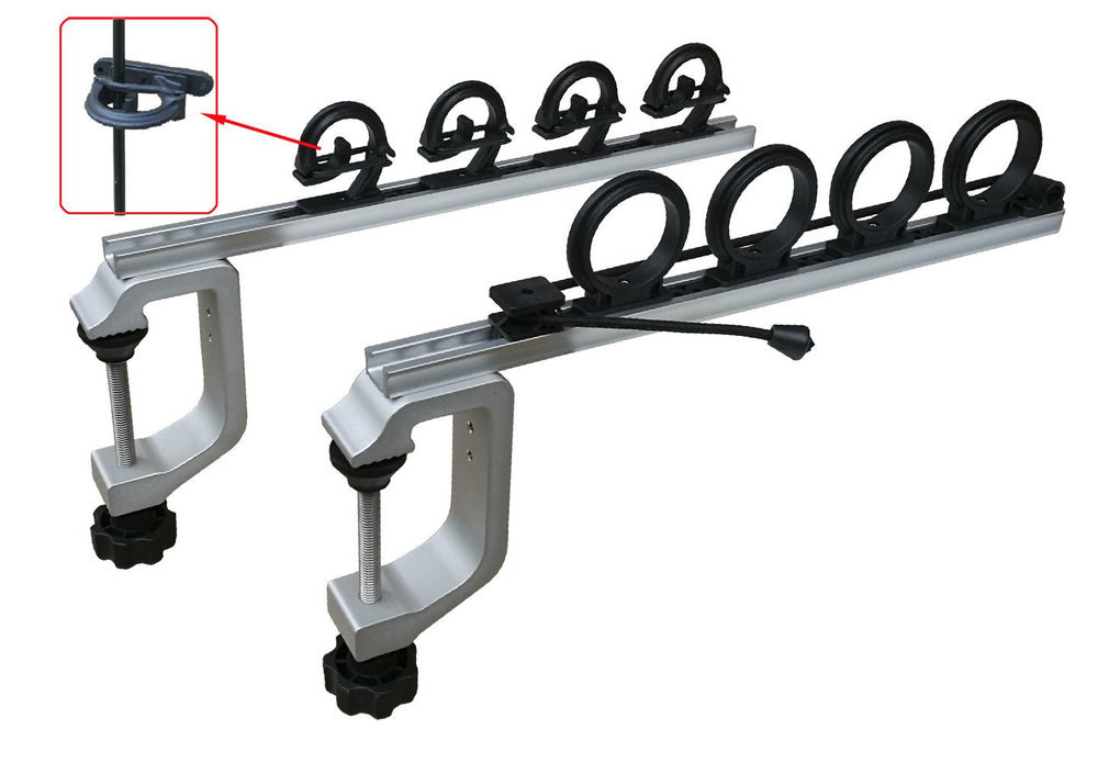 Marine aluminum universal C-clamp opened to a maximum of 2.5 inches