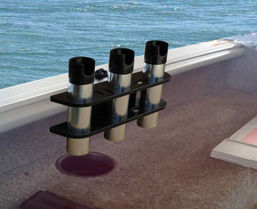 Brocraft aluminum tube storage with mirror finish resists corrosion on boats.