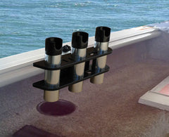 Brocraft aluminum tube storage with mirror finish resists corrosion on boats.