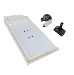 490mm x 285mm poly fillet station with knife holder and pliers slots on Brocraft table