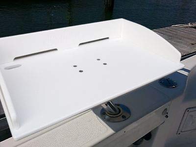 Brocraft bait table surface detail emphasizes durable, smooth polymer for easy cleaning.