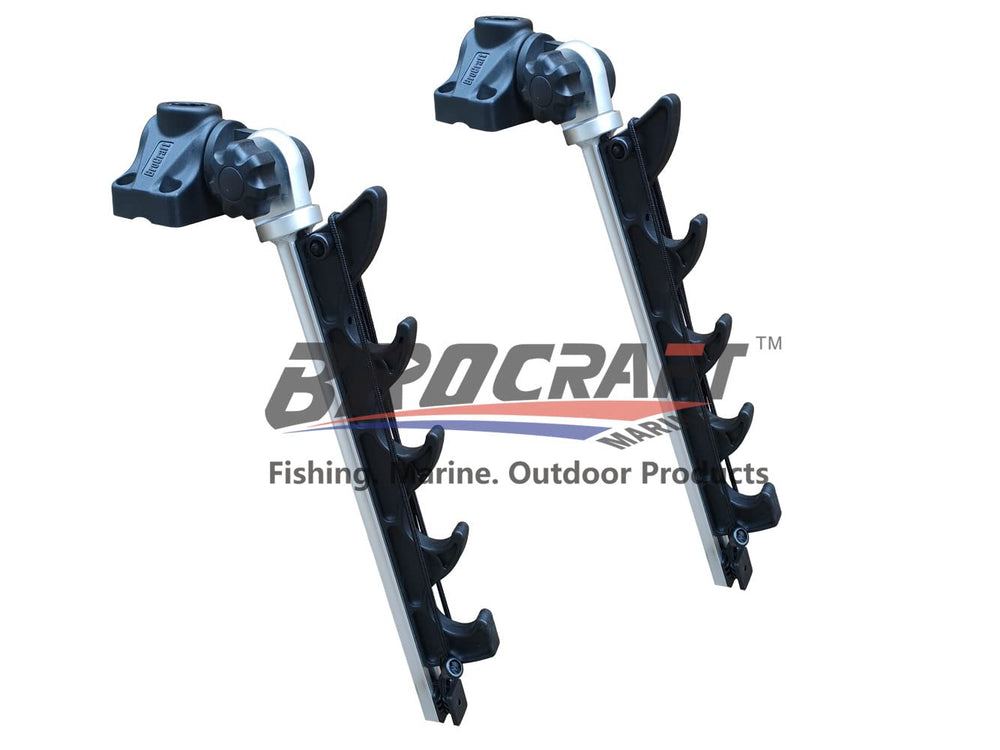Bungee cords secure rods in the rack to prevent movement during travel.
