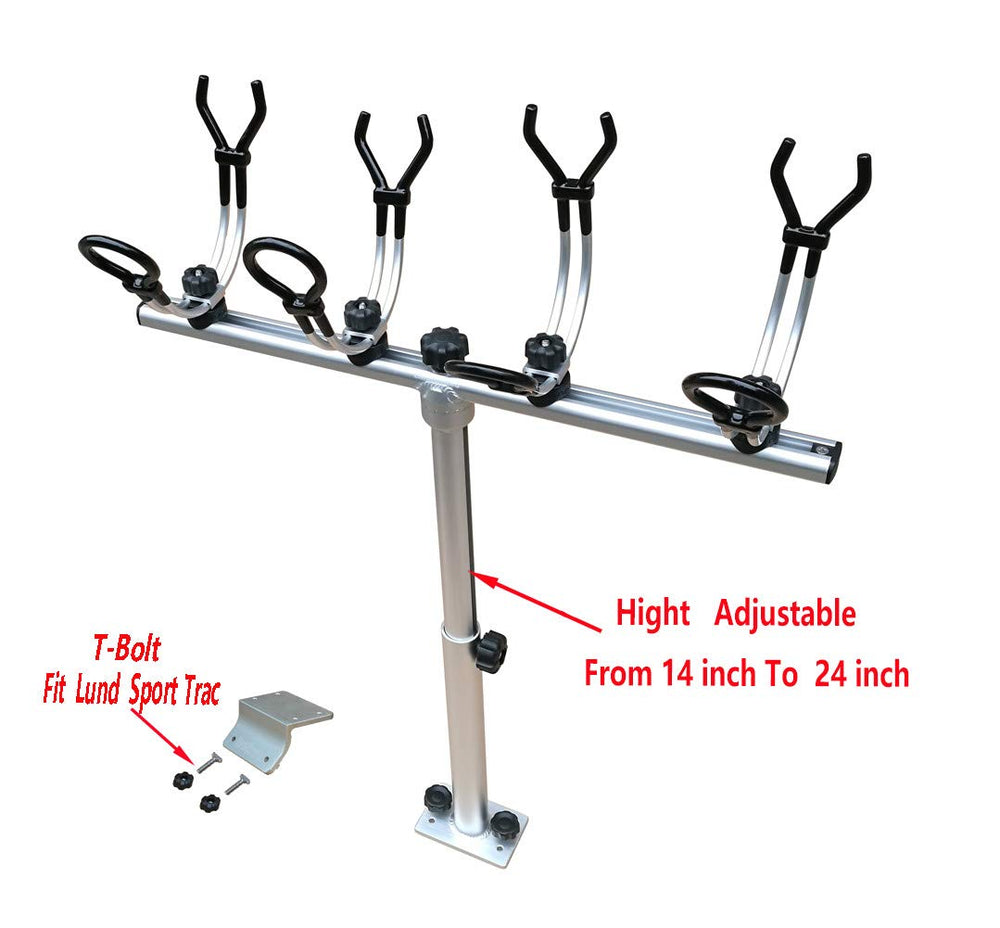 Brocraft Rod Holder System T-bar extended for precise trolling control.