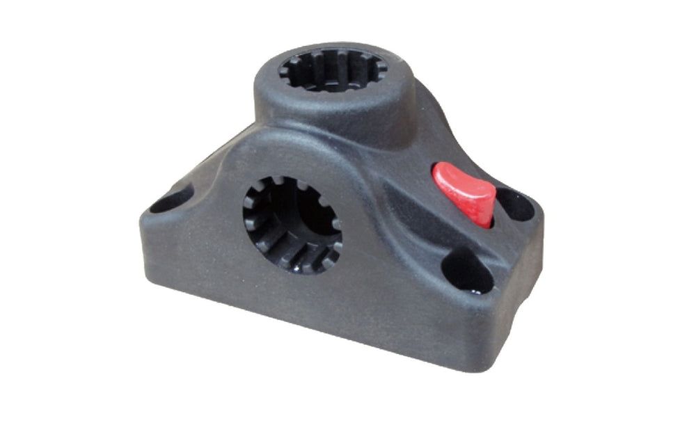 Brocraft deck/side mount rod holder angled view showing versatile mounting options.