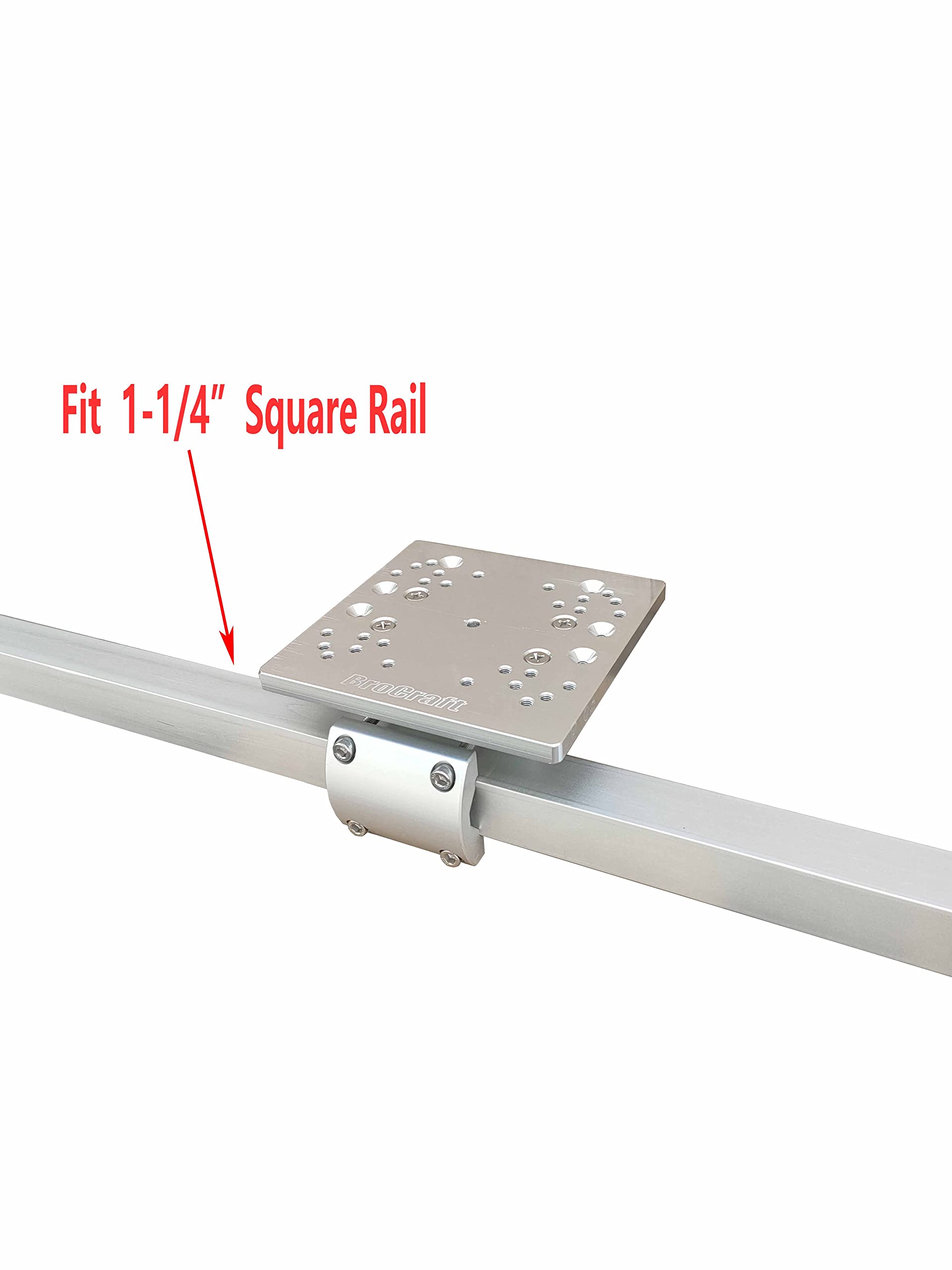 Brocraft rail-compatible mount aligning with round and square rails for flexibility