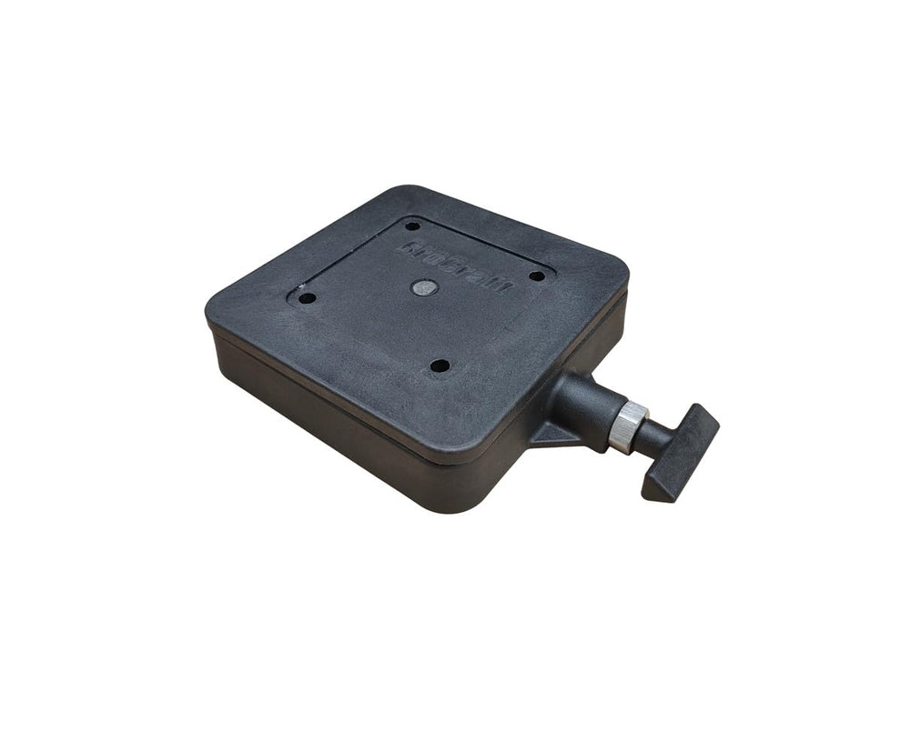 Brocraft downrigger swivel base side view showing durable stainless steel construction