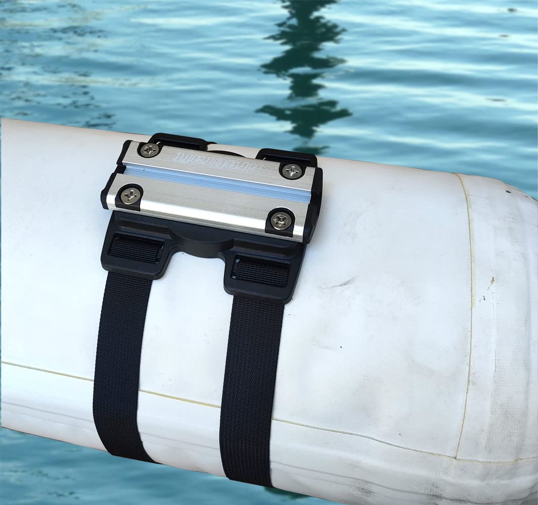 Brocraft Float Tube Rod Holder mounted on float tube for easy access.