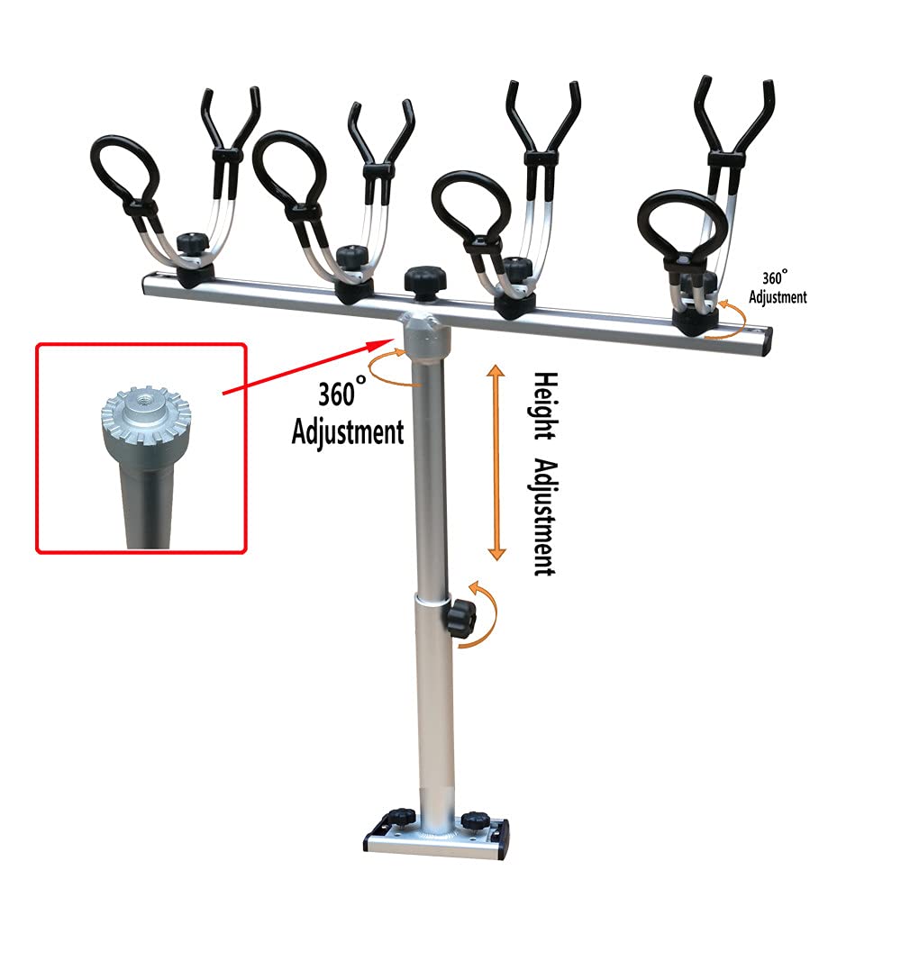 Four-rod heads secured on Brocraft system for multi-rod fishing.