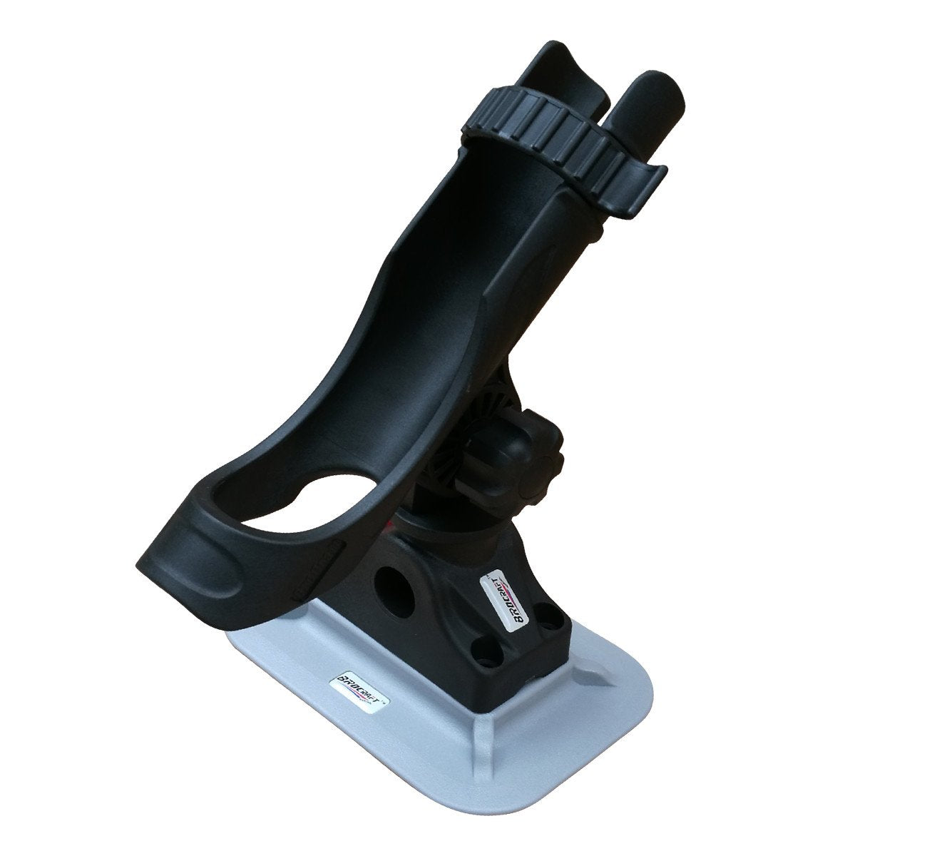 Close-up of powerlock rod holder with glue-on patch