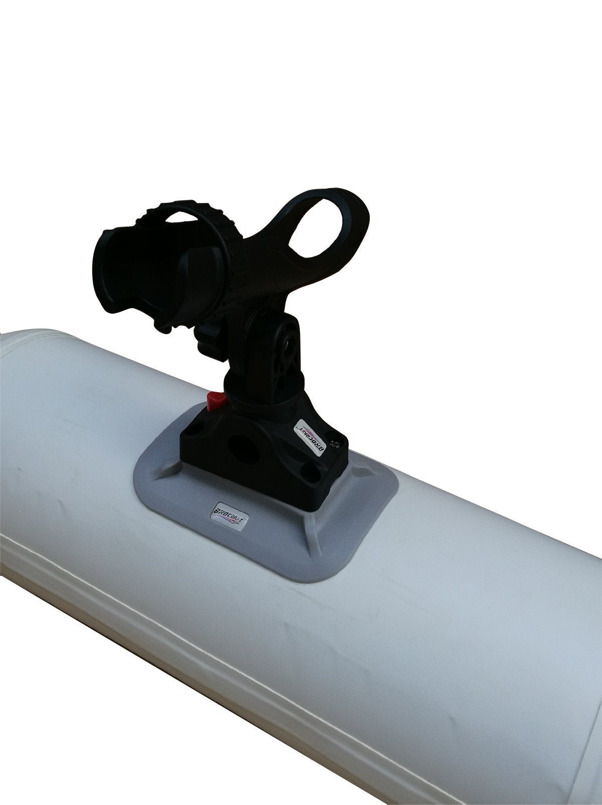 Deck mount attached securely to inflatable surface