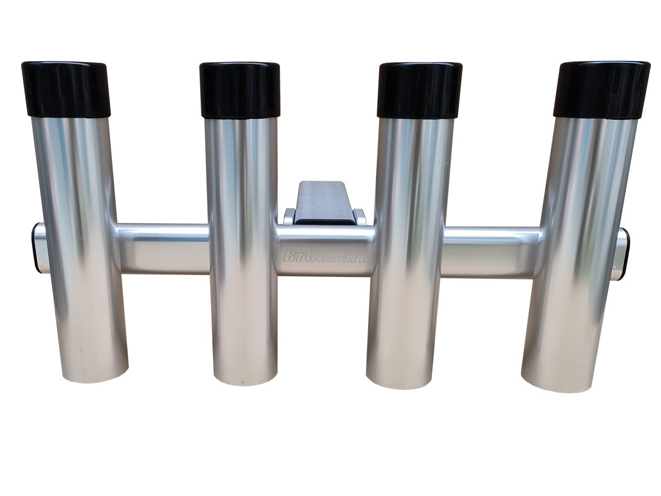 Truck setup showing Brocraft hitch extender mounted as a 4-rod rack