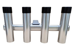 Truck setup showing Brocraft hitch extender mounted as a 4-rod rack