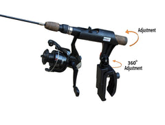 BroCraft rod holder on a sled setup for on-the-go ice fishing versatility