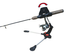 Brocraft ice fishing tip down pivot offers adjustable pitch for bite indication.