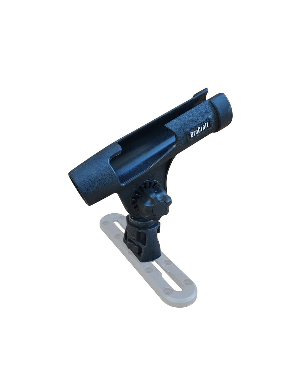 Brocraft Kayak Track Mount Fly Rod Holder with 360-degree rotation for flexible rod positioning.
