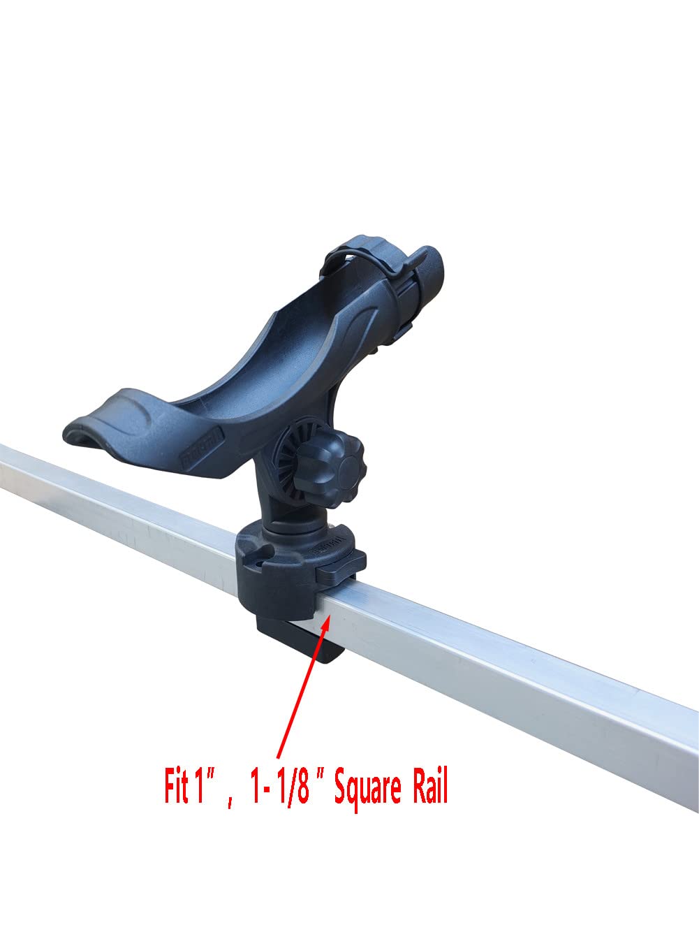 Brocraft Pontoon Rod Holder with 360 degree rotation for flexible rod positioning.
