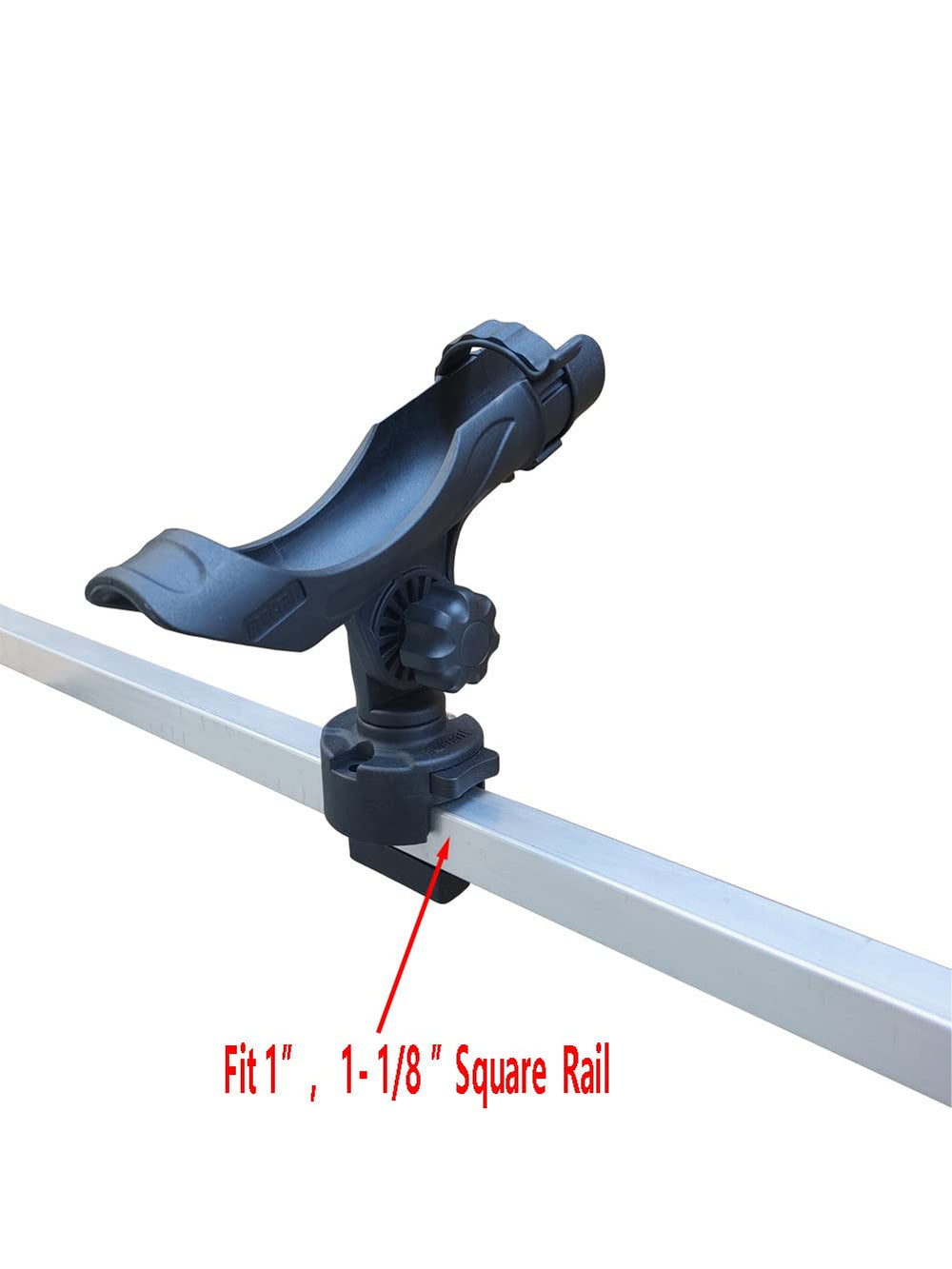 Brocraft Pontoon Rod Holder with 360 degree rotation for flexible rod positioning.