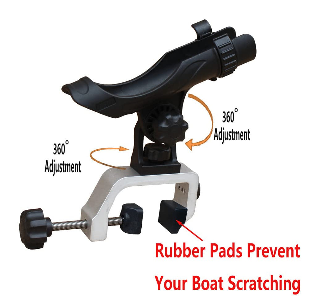 Close-up of marine aluminum C-clamp opening to 2-5/8 inches