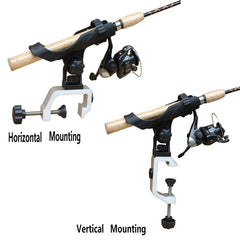 Rod holder rotated 360 degrees showing full adjustability