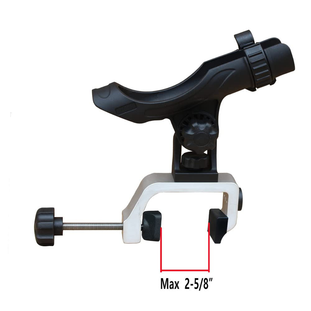 Clamp-on rod holder mounted on Jon boat transom