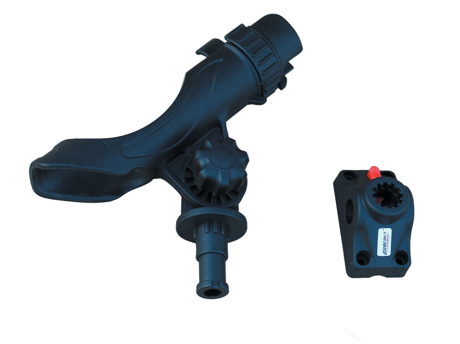 Brocraft power lock rod holder 360-degree rotation allows quick rod reorientation on the water