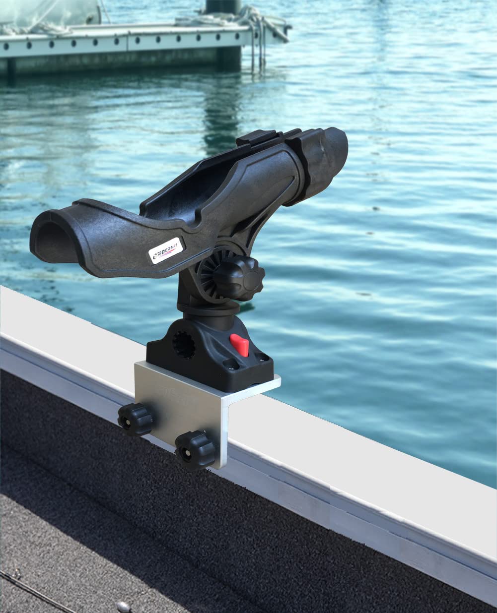Brocraft Power Lock Rod Holder fits Crestliner SureMount for secure, accessible rod storage on board.