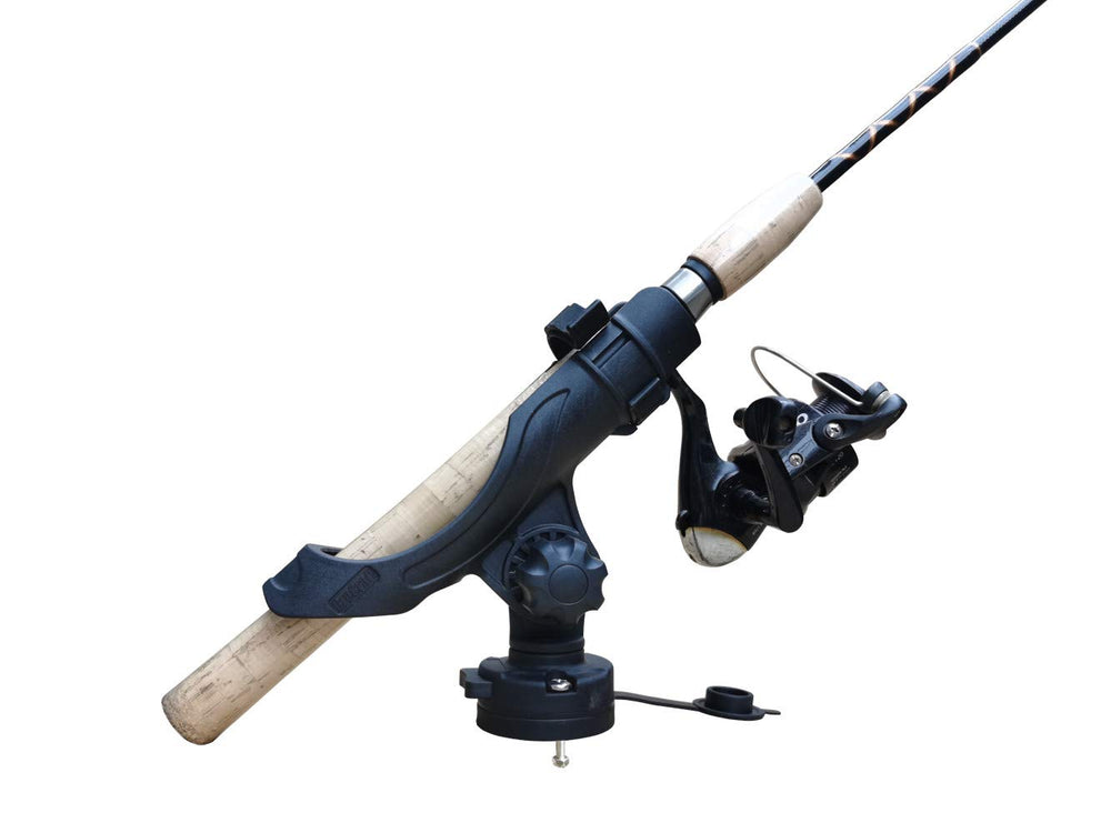 Rod holder showing 360-degree adjustable rotation
