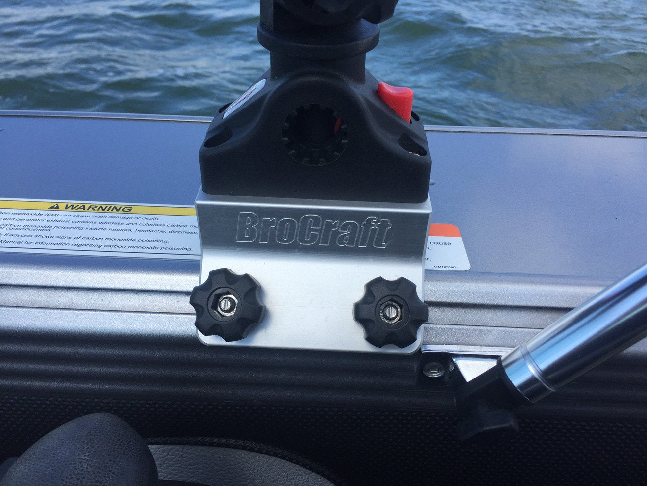 Brocraft Power Lock Rod Holder quick-adjust track design for fast repositioning.