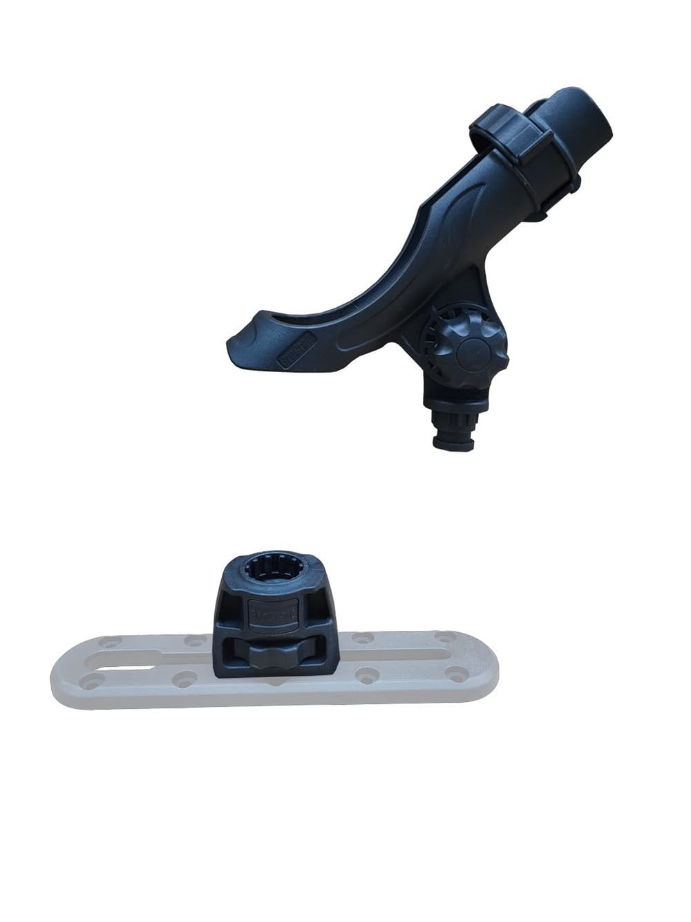 Track adapter attached to kayak track - side view