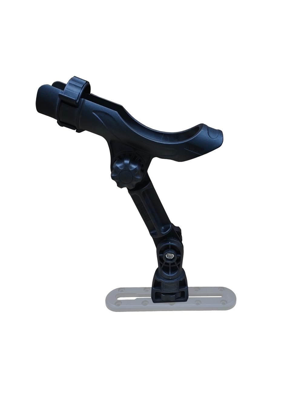 Brocraft Power Lock Rod Holder on kayak track adaptor for rapid rod repositioning