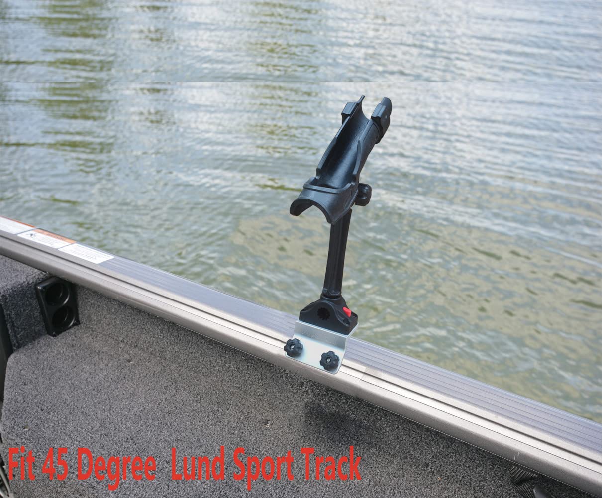 Brocraft Power Lock track base allows quick repositioning along boat tracks.