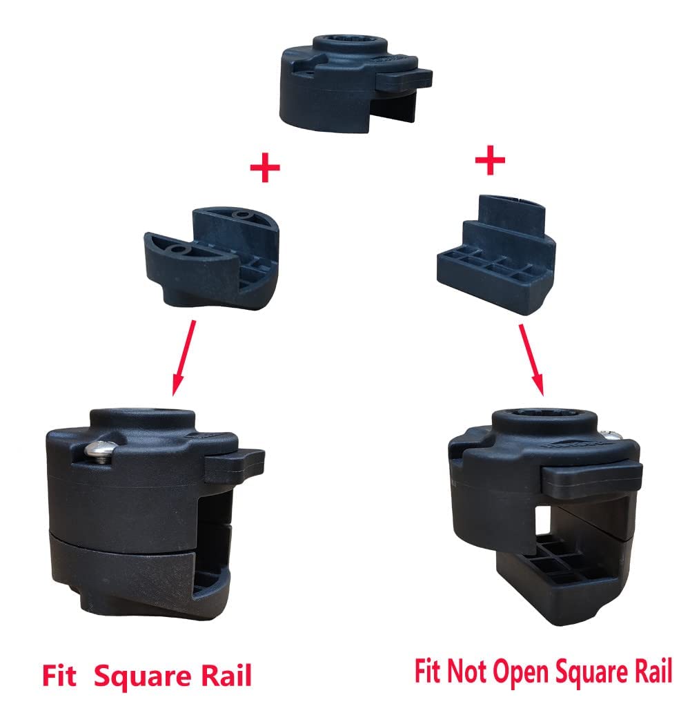 Fits 1-1/4 inch square tubes for versatile pontoon rail compatibility