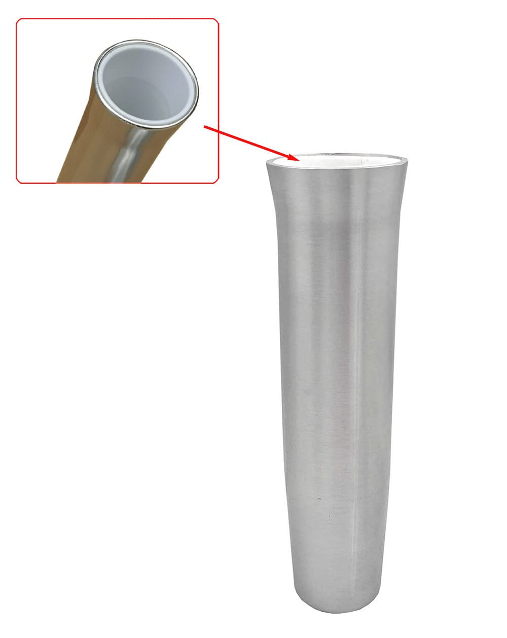 Brocraft brushed silver finish rod holder highlighting durable anodized construction.