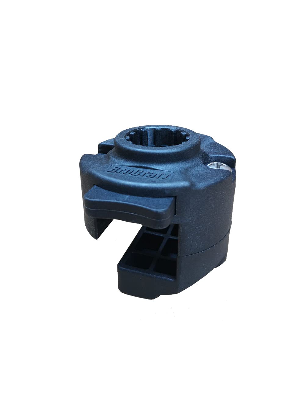 Brocraft rod holder demonstrates 360-degree rotation for flexible angling.