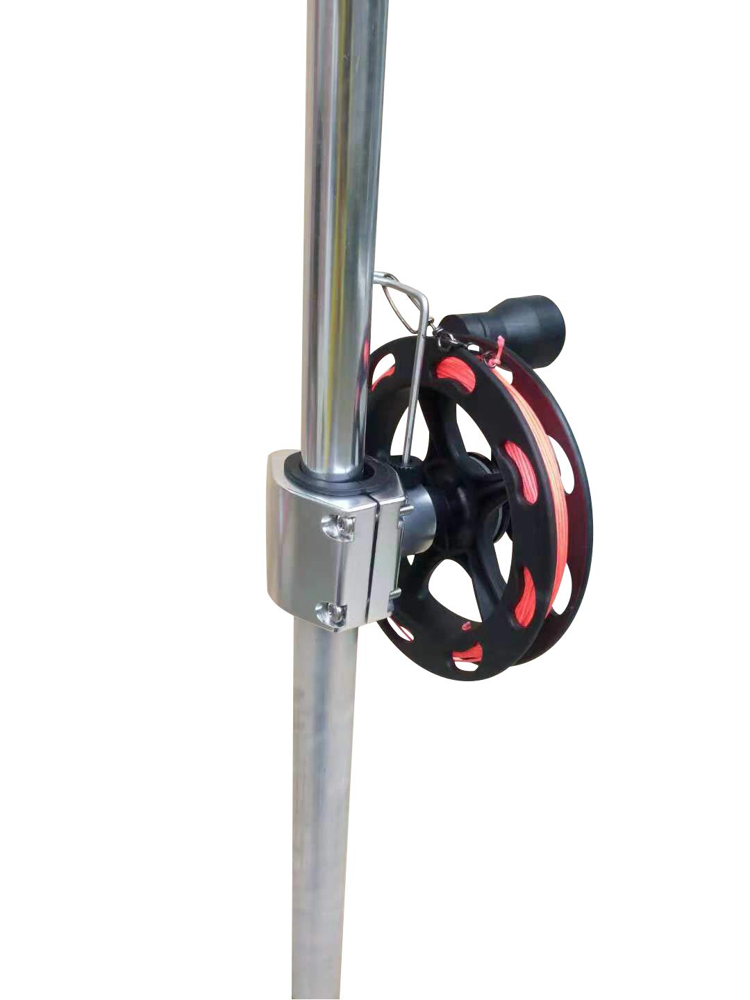 Brocraft silver anodized aluminum mount on rail-ready planer reel for durable mounting