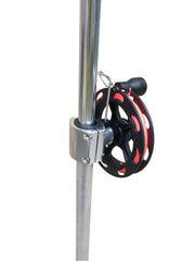 Brocraft silver anodized aluminum mount on rail-ready planer reel for durable mounting