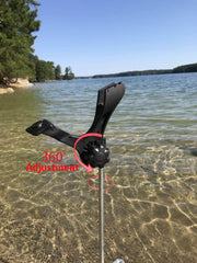 Brocraft swivel rod holder demonstrates easy assembly and quick reposition.