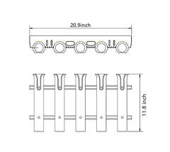 Brocraft 5-rod white tackle rack mounted on a boat demonstrates secure rod storage during travel.