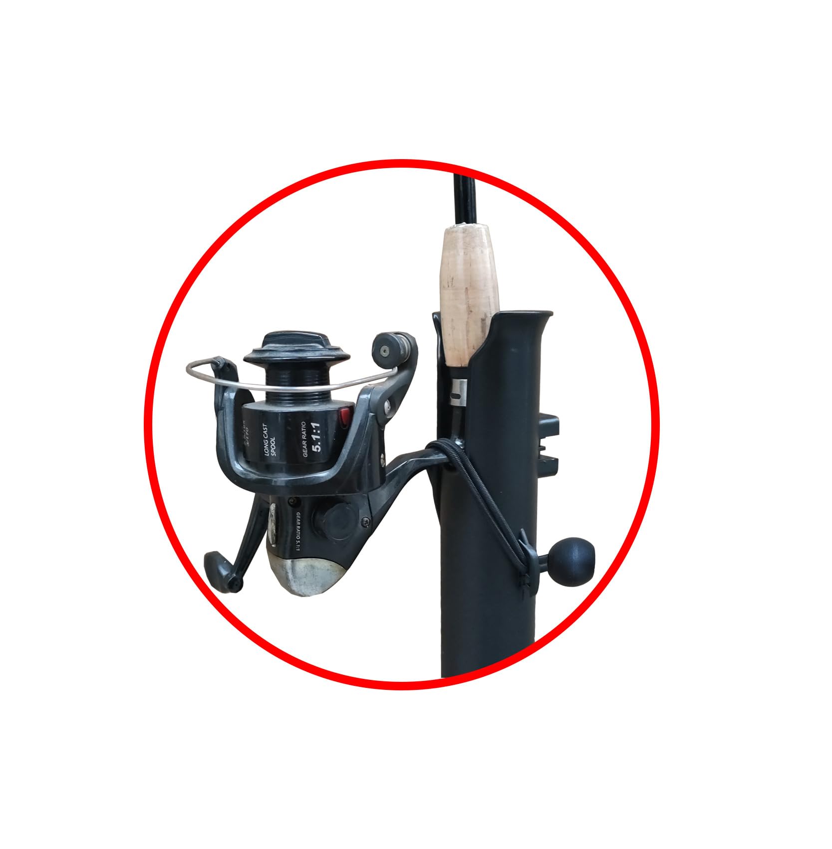 Brocraft tackle rack mounted on boat, truck or wall for versatile installation.