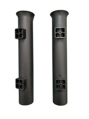 Brocraft black tackle rack rod holder mounted on rail for organized storage.