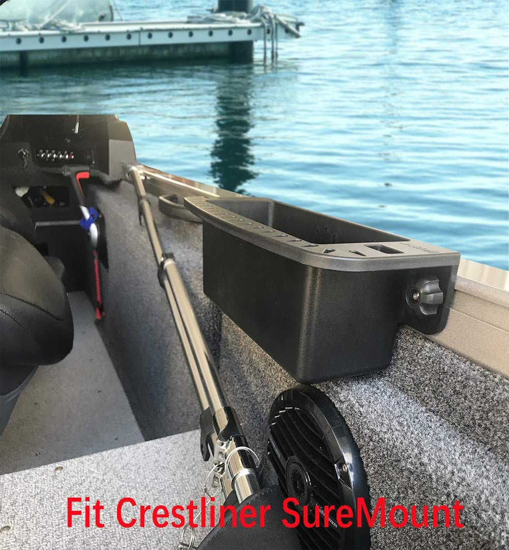 Brocraft tool holder along SureMount track keeps deck organized.