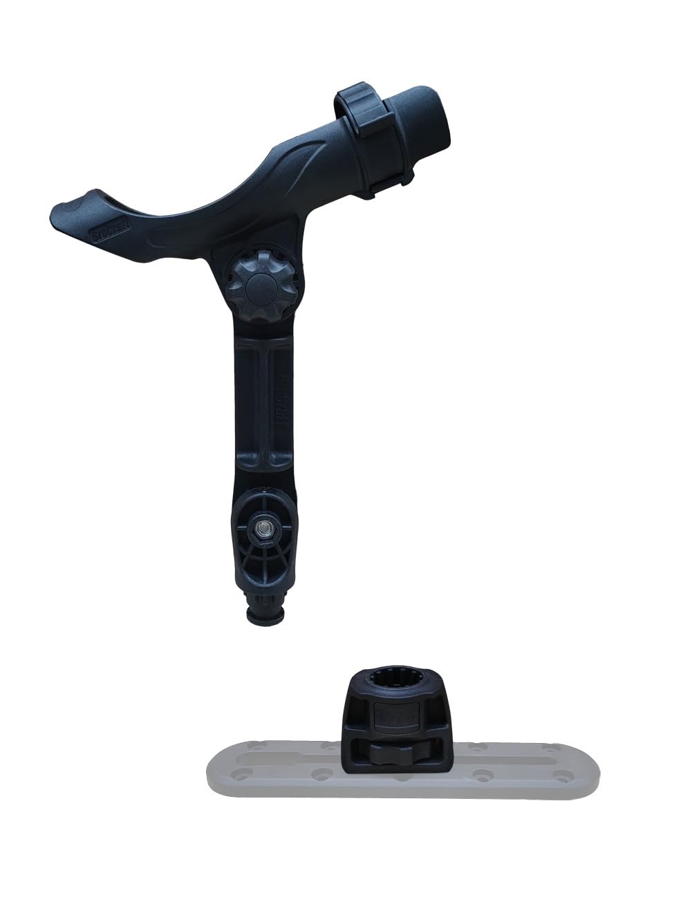 Brocraft track adaptor enables quick tool-free rod placement along your kayak track