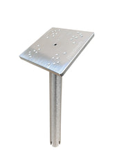 Brocraft universal downrigger gimbal mount, top view, securing in a recessed rod holder.
