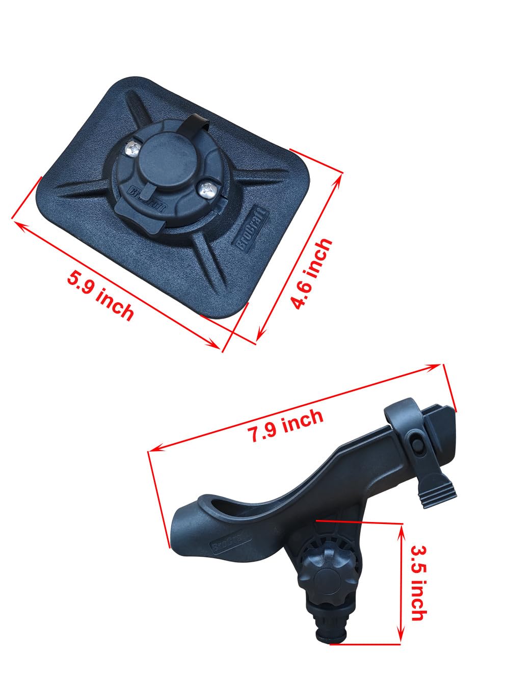 Brocraft universal cradle holds most rods and reels securely.