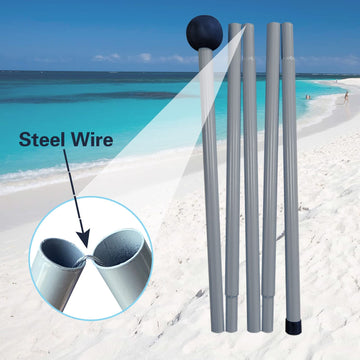 BRONOM Beach Canopy carried in a compact bag for easy travel.